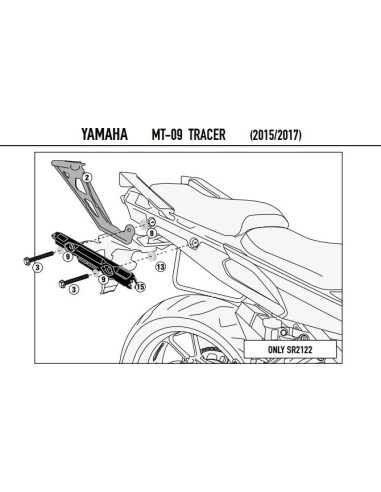Stelaż kufra centralnego KAPPA YAMAHA MT-09 850 Tracer (15-17)