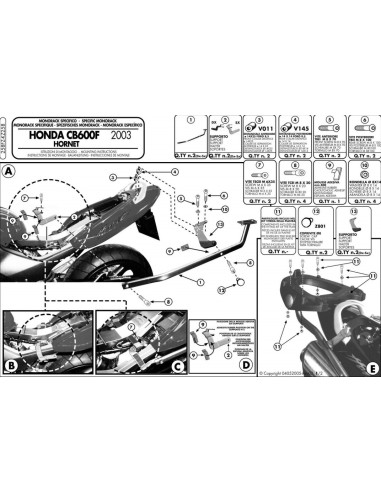 Stelaż kufra centralnego KAPPA HONDA Hornet 600 (03-06)