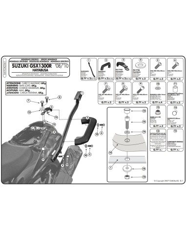 Stelaż kufra centralnego KAPPA SUZUKI GSX 1300R Hayabusa (08-16)