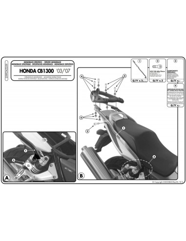 Stelaż kufra centralnego Kappa Honda CB 1300/S (03-09)