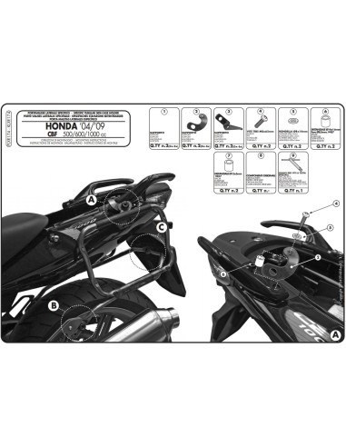 Stelaż kufrów bocznych Kappa Honda CBF 1000/ABS (06-09), Honda CBF 500 (04-12), Honda CBF 600 S/N (04-12)