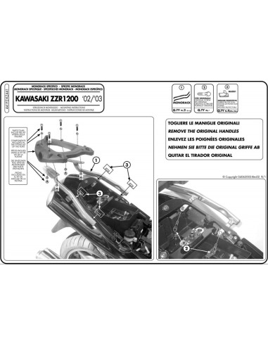 Stelaż kufra centralnego Kappa Kawasaki ZZR 1200 (02-05)