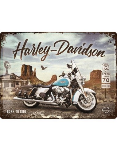 Plakat metalowy 30x40 Harley-Davidson Route 66