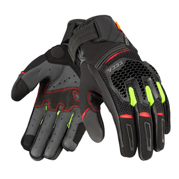 Rękawice motocyklowe Seca Gravel Black/Red/Fluo Yellow