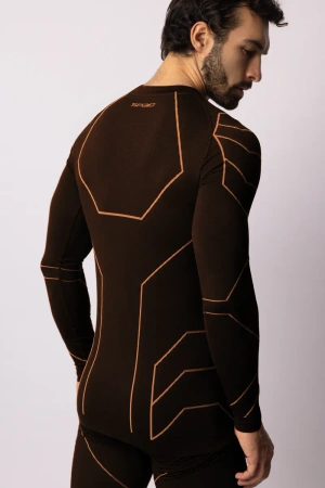 Koszulka termoaktywna Spaio Rapid z długim rękawem Black/Orange