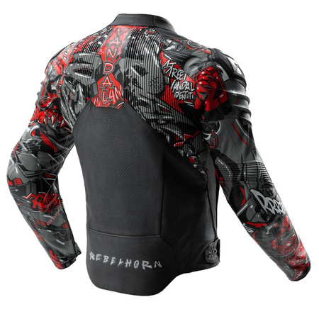 Kurtka skórzana Rebelhorn Vandal 2 Cruze Black Dark Grey Red