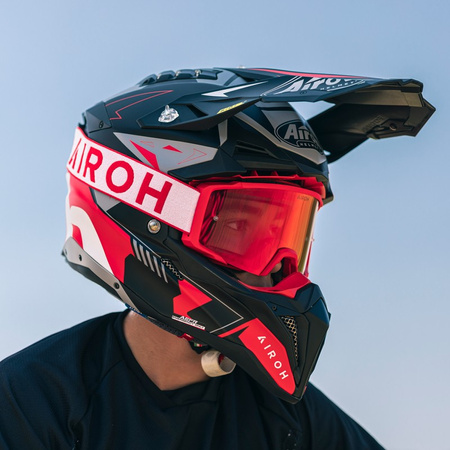 Gogle Airoh Blast XR1 Red Matt Szyba Red Mirrored