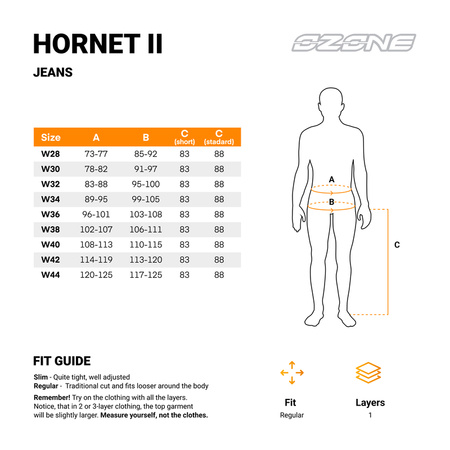 Jeansy motocyklowe Ozone Hornet II Washed Black