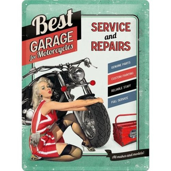 Plakat metalowy 30x40 Best Garage for Motorcycles