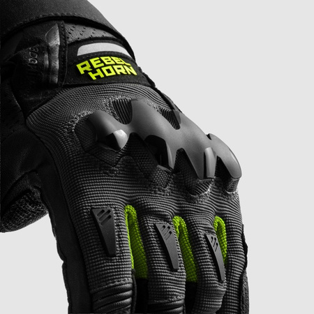Rękawice Rebelhorn Defender Black Grey Fluo Yellow