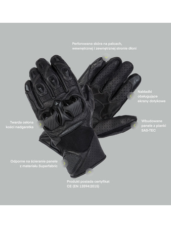Rękawice Rebelhorn Flux II Black/Yellow Fluo