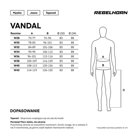 Jeansy motocyklowe Rebelhorn Vandal Denim Black