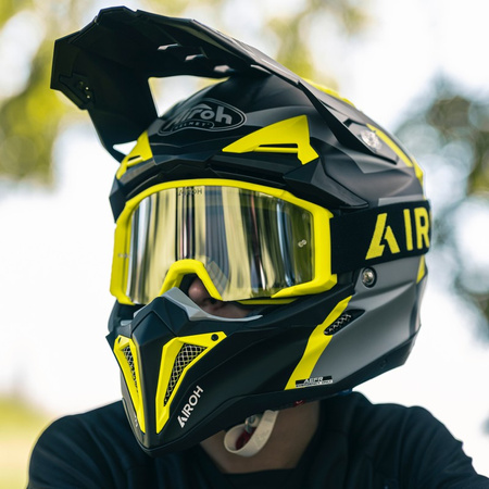 Gogle Airoh Blast XR1 Yellow Matt Szyba Silver Mirrored