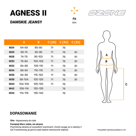 Jeansy motocyklowe Ozone Agness II Lady Blue