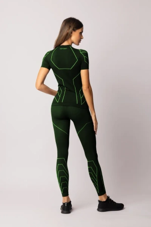 Damska koszulka termoaktywna Spaio Rapid z krótkim rękawem Black/Green