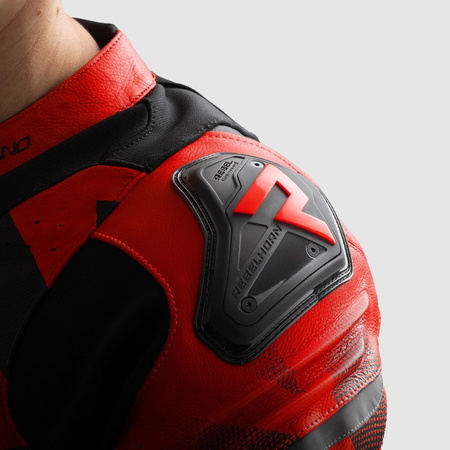 Kurtka motocyklowa Rebelhorn Inferno Black Fluo Red