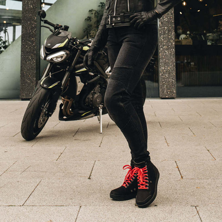 Jeansy motocyklowe Ozone Agness II Lady Washed Black