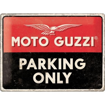 Plakat metalowy 30x40 Moto Guzzi Parking Only