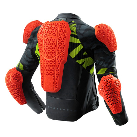 Kurtka skórzana Rebelhorn Vandal 2 Black Grey Fluo Yellow