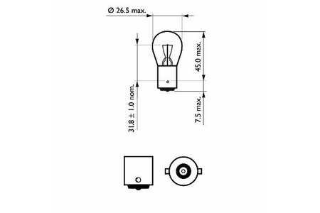 Żarówka Philips P21W 12V BA15s