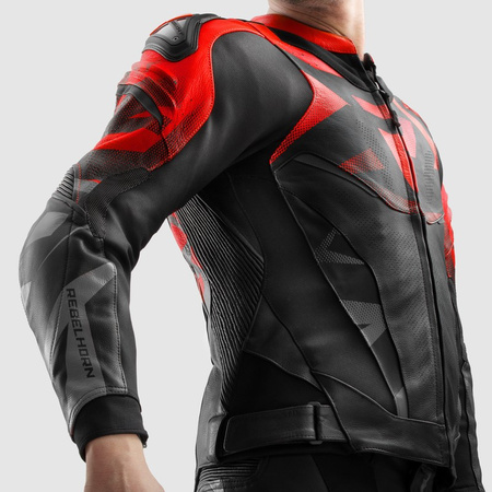 Kurtka motocyklowa Rebelhorn Inferno Black Fluo Red