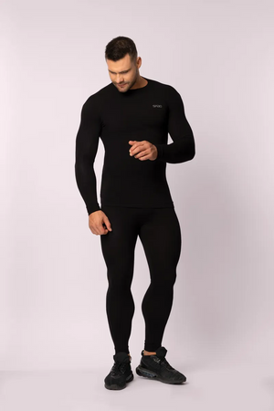 Koszulka termoaktywna Spaio Merino z długim rękawem Black