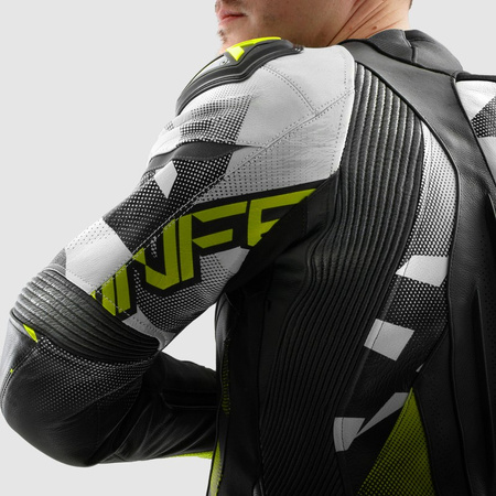 Kurtka motocyklowa Rebelhorn Inferno Black White Fluo Yellow