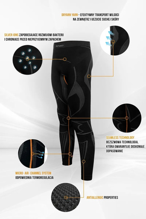 Spodnie termoaktywne Spaio Extreme Pro Black/Orange