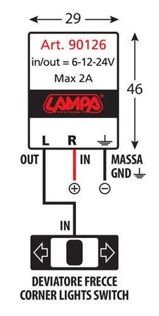 LAMPA Elektroniczny przerywacz do kierunkowskazów ledowych 6/12/24V