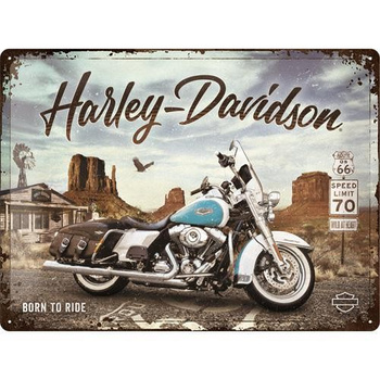 Plakat metalowy 30x40 Harley-Davidson Route 66