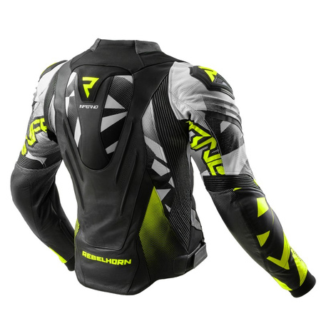 Kurtka motocyklowa Rebelhorn Inferno Black White Fluo Yellow
