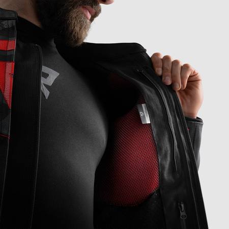 Kurtka skórzana Rebelhorn Vandal 2 Black Grey Fluo Red