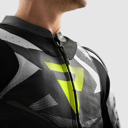 Kurtka motocyklowa Rebelhorn Inferno Black White Fluo Yellow