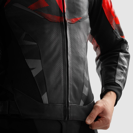 Kurtka motocyklowa Rebelhorn Inferno Black Fluo Red