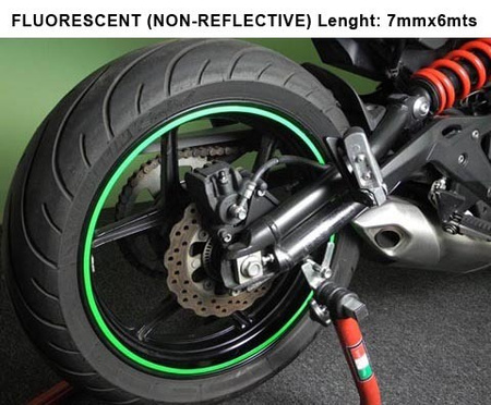 Keiti taśma odblaskowa na felgę z aplikatorem Fluorescent Green