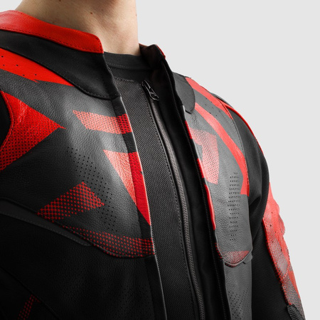 Kurtka motocyklowa Rebelhorn Inferno Black Fluo Red