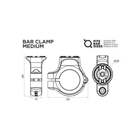 Quad Lock® 360 – Podstawa montażowa na kierownicę