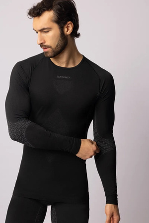 Koszulka termoaktywna z długim rękawem Spaio Breeze Black/Grey
