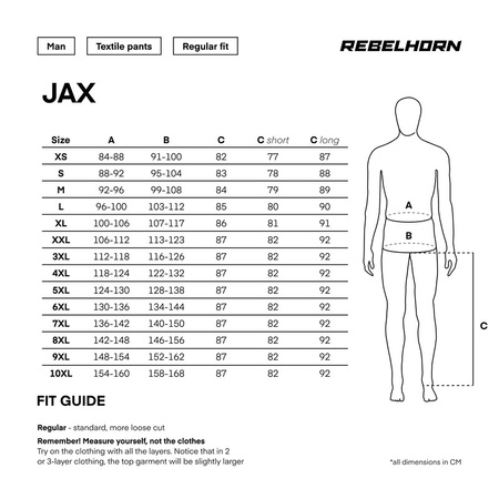 Spodnie motocyklowe Rebelhorn Jax Black