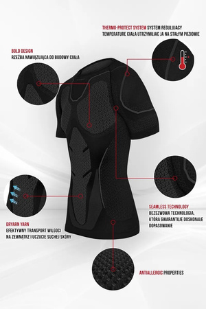 Koszulka termoaktywna Spaio Adrenaline z krótkim rękawem Black/Red
