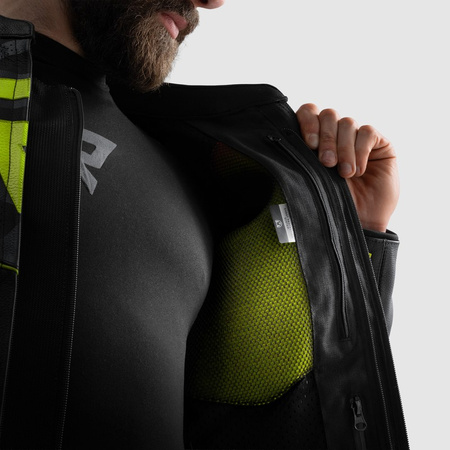 Kurtka skórzana Rebelhorn Vandal 2 Black Grey Fluo Yellow