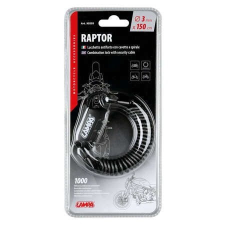 Lampa Raptor zamek szyfrowy z linką