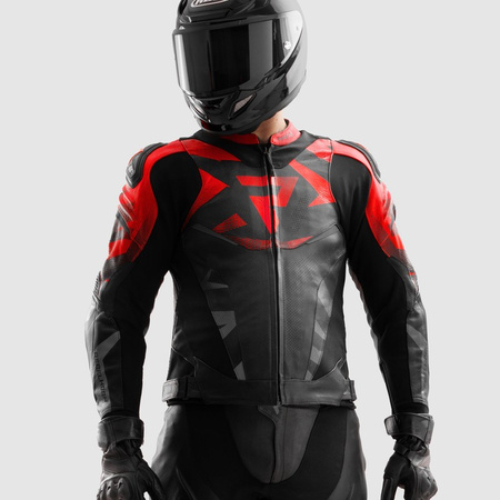 Kurtka motocyklowa Rebelhorn Inferno Black Fluo Red