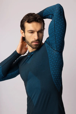Koszulka termoaktywna z długim rękawem Spaio Breeze Black/Blue