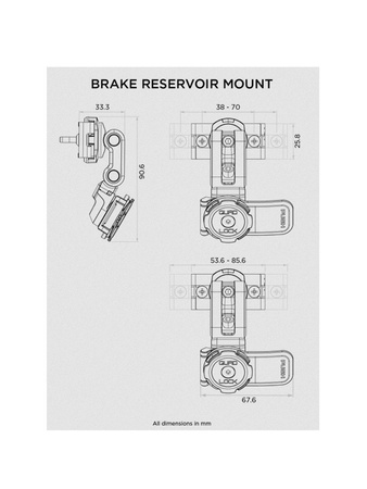 Uchwyt Quadlock Brake Reservoir Mount mocowany na zbiorniczku płynu hamulcowego