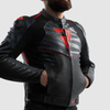 Kurtka skórzana Rebelhorn Vandal 2 Black Grey Fluo Red