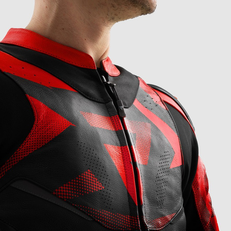 Kurtka motocyklowa Rebelhorn Inferno Black Fluo Red