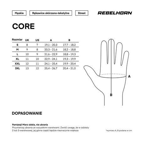 Rękawice Rebelhorn Core Black Red