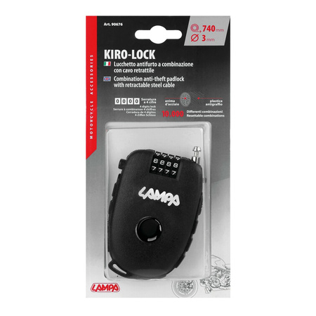 Lampa zabezpieczenie antykradzieżowe Kiro-Lock z zamkiem szyfrowym
