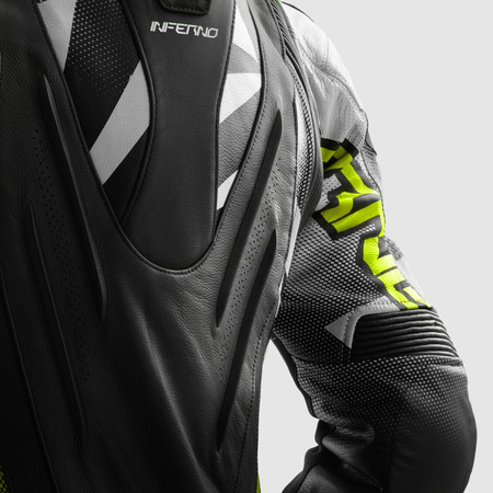 Kurtka motocyklowa Rebelhorn Inferno Black White Fluo Yellow
